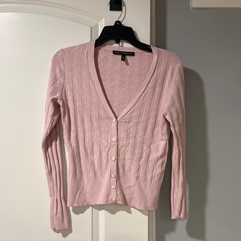 White House Black Market Soft Pink Knit Cardigan